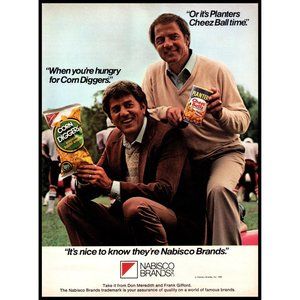 1984 Nabisco Corn Diggers Popcorn Snack Vintage Print Ad Football Field Wall Art